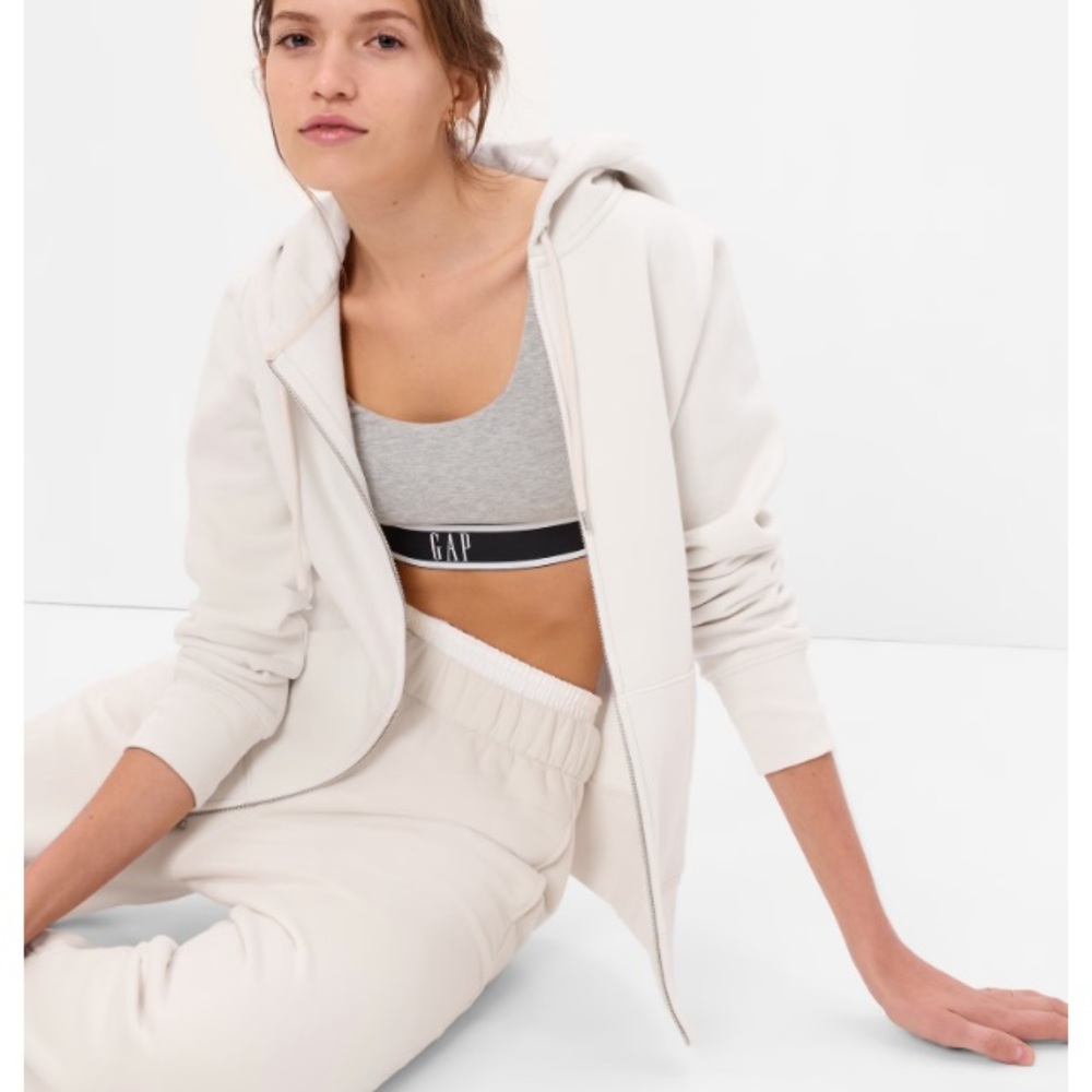 GAP Vintage Soft Classic Full-Zip Hoodie S Petite carls stone grey